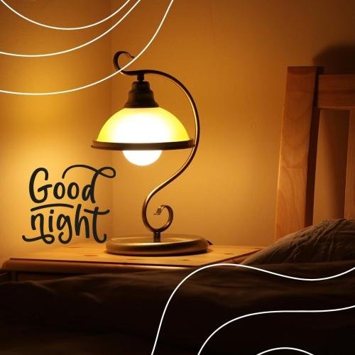Good Night Card With Lamp