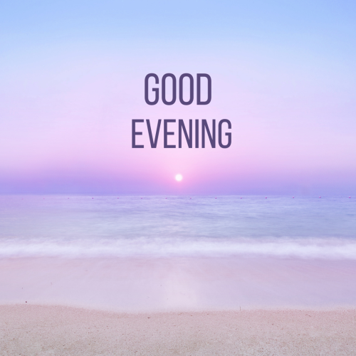 Colorful sky on wish card GOOD EVENING