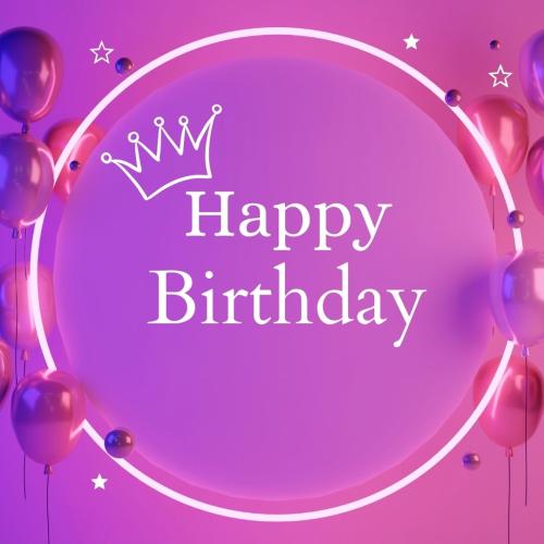 Balloons on wish card Happy Birthday