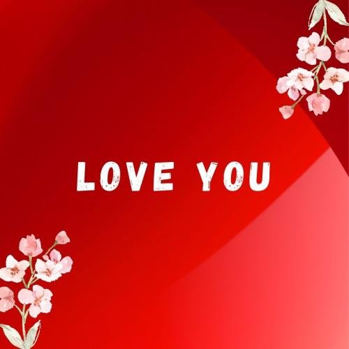 Pink flowers on wish card Love you