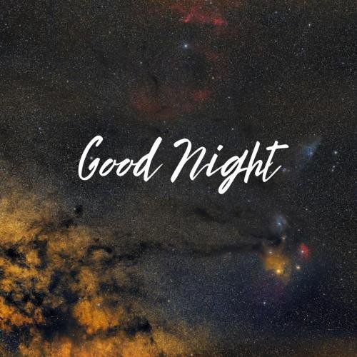 Glittery stars and clouds, good night