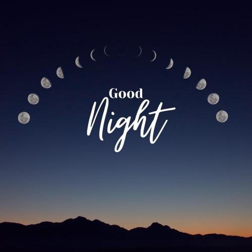 Sky view with moon, good night