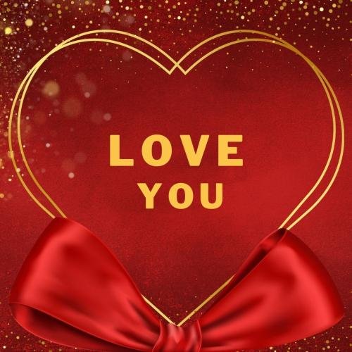 Heart on wish card Love You
