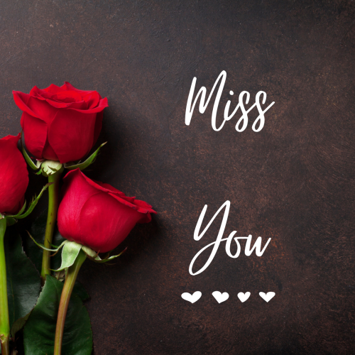 Roses on a wish card, Miss You.