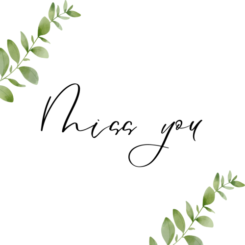 Miss You, elegant wish card design.