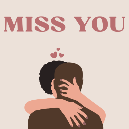 A couple kissing, Miss You.