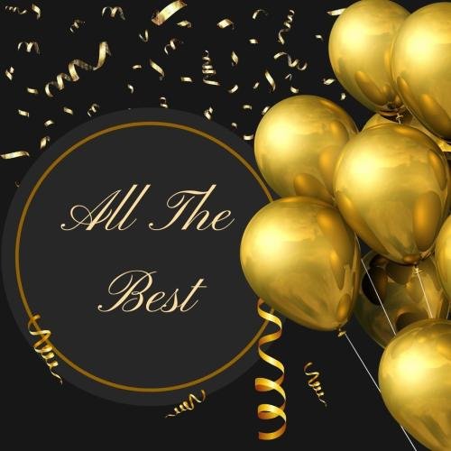 All the best with golden balloons