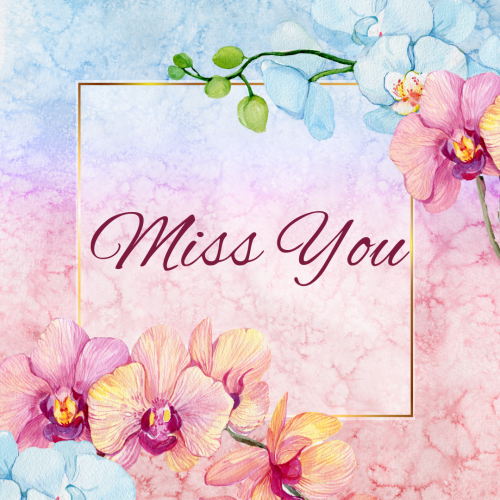 Beautiful and elegant wish card design, Miss You.