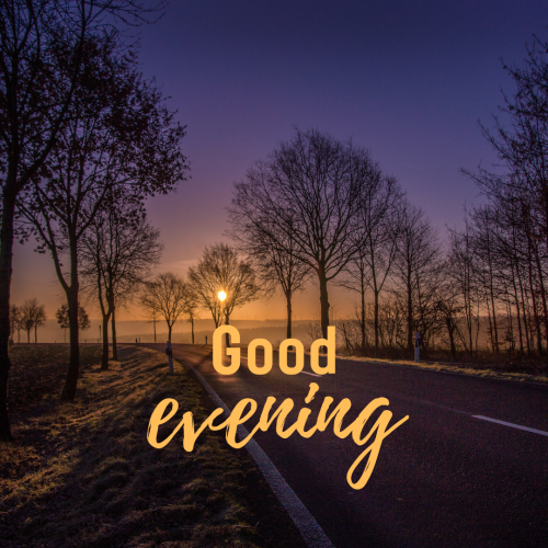 Sunset view on wish card GOOD EVENING