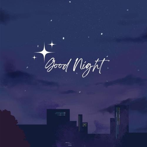 Roof top view with stars in the sky, good night