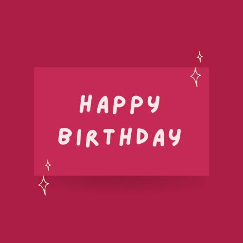 Pink back on wish card Happy Birthday.