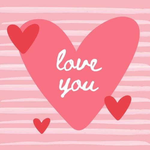 Hearts on wish card Love you