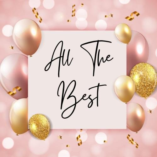 All The Best  Wishing Card With Balloons