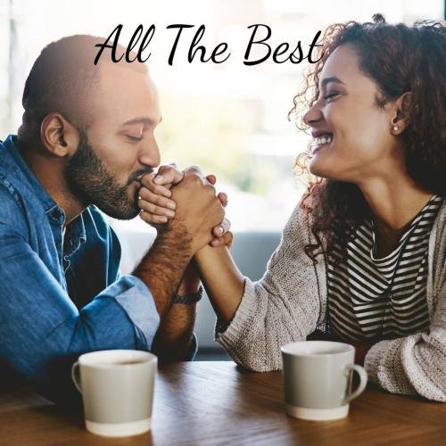 Couple smiling and wishing each other good luck