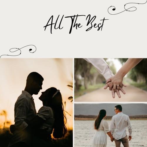 Couple holding hands in a collage and wishing each other all the best