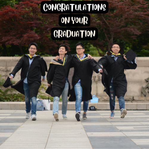 Boys Wearing Degree Dress, Looks Happy Congratulations On Your Graduation