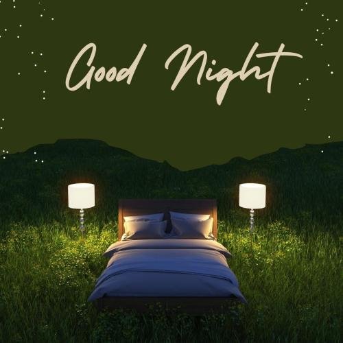 Bed at grass at good night