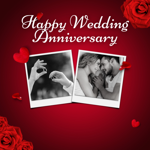Happy Wedding Anniversary Couple Looks Happy