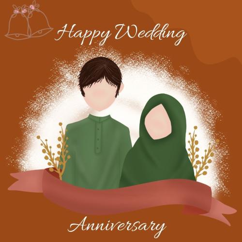 Happy Wedding Anniversary Image Card For Wishing