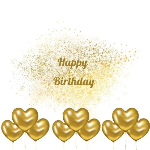 Heart shape balloons message Happy Birthday