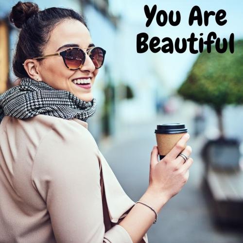 Girl drinking tea looks beautiful 