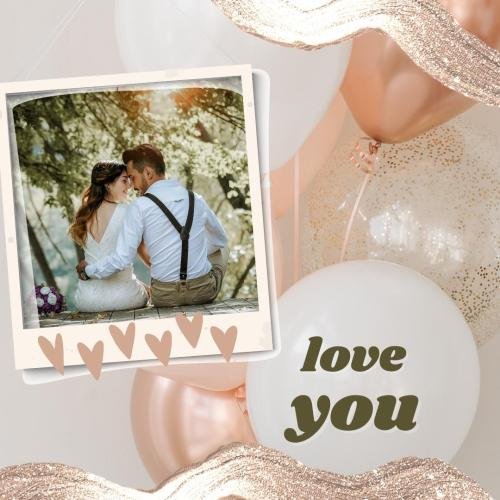 Romantic couple, Love you.