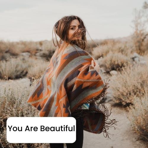 Girl looks beautiful with this amazing view.