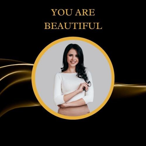 The girl looks beautiful in his dress.