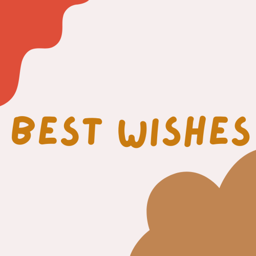 Best Wishes, Simple two color card.