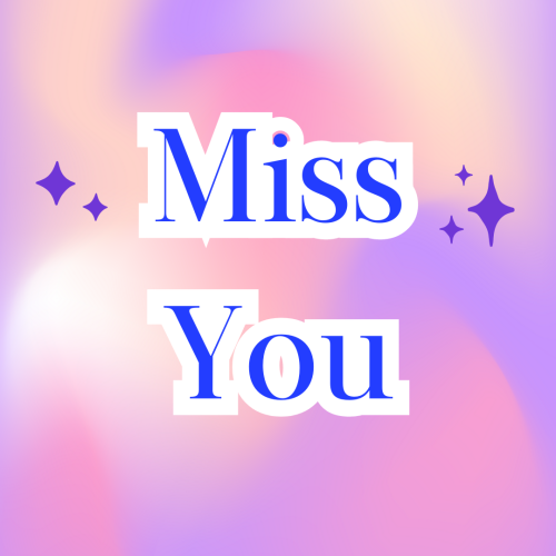 Neon color wish card, Miss You.