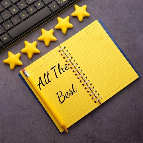 Five-stars with a diary written all the best on it.