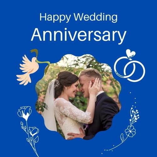 Happy Wedding Anniversary Couple Kiss 