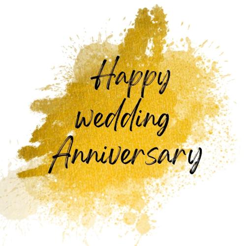 gold glow happy wedding anniversary card