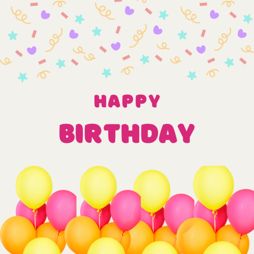 Balloons message happy birthday