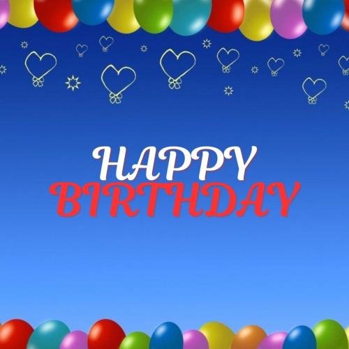 Happy Birthday with lots of hearts