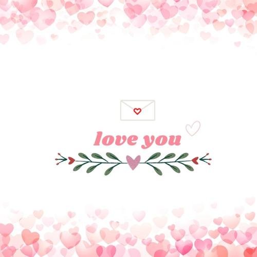 White back and hearts on wish card, Love you.