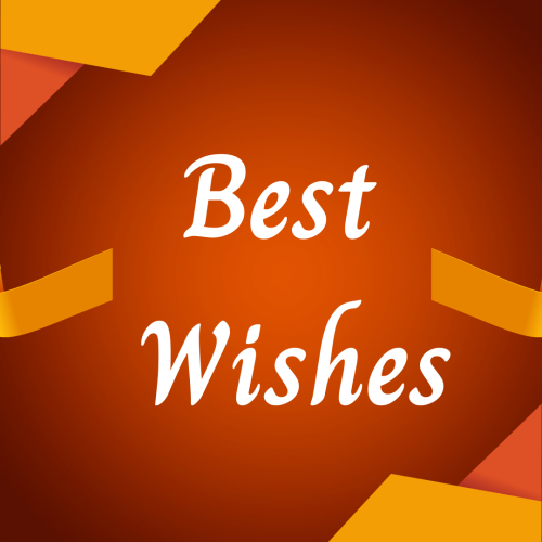 Light yellow and orange color wish card design, Best Wishes.