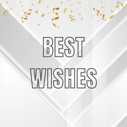 Best Wishes, Golden particles on top.