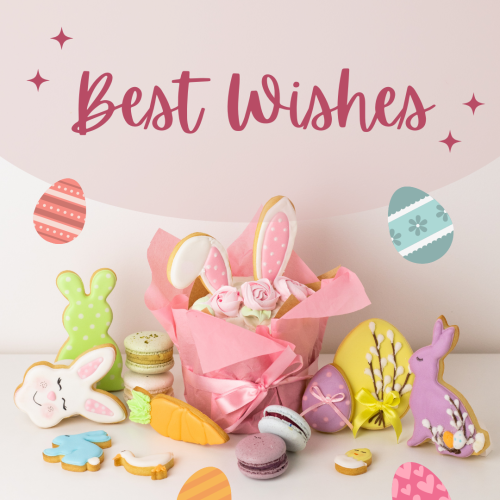 Best Wishes, lots of colorful toys.