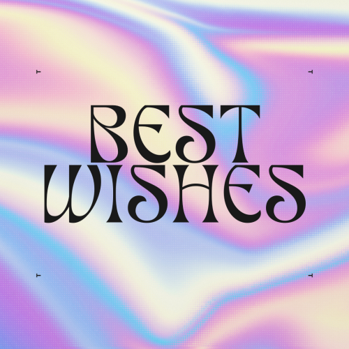Best Wishes, Neon wish card theme.