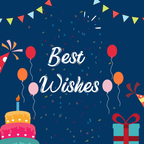 Best Wishes, Birthday theme wish card.