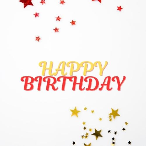 Wishing Happy birthday in colorful fonts