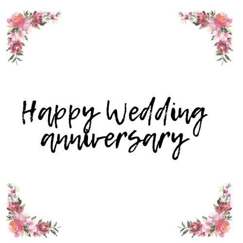 Post card, happy wedding anniversary.
