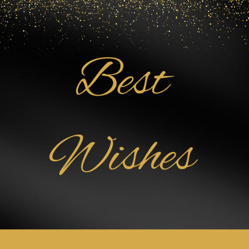 Best Wishes, Black simple background.