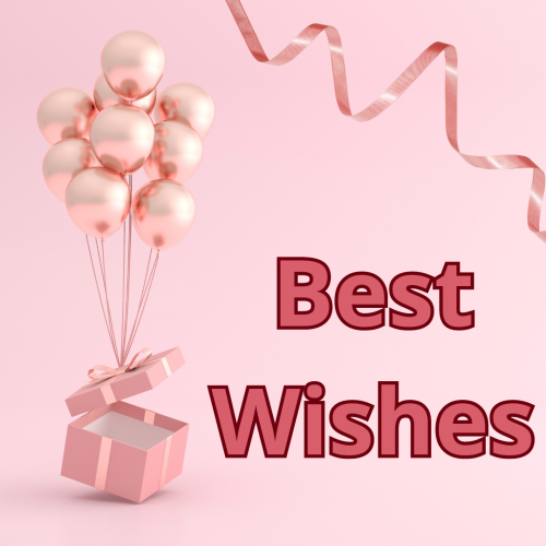 Pink balloons and pink gifts, Best Wishes.