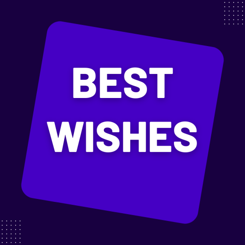 Best Wishes, dark purple wish card design.