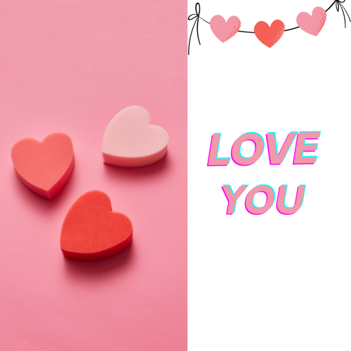Hearts message love you