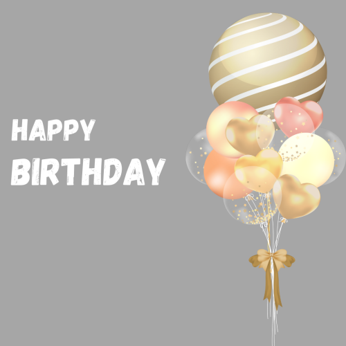 Balloons on wish card Happy Birthday