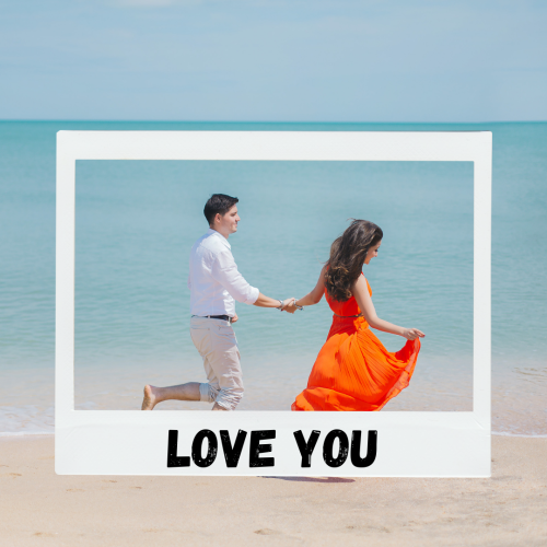 Couple at beach, Love you