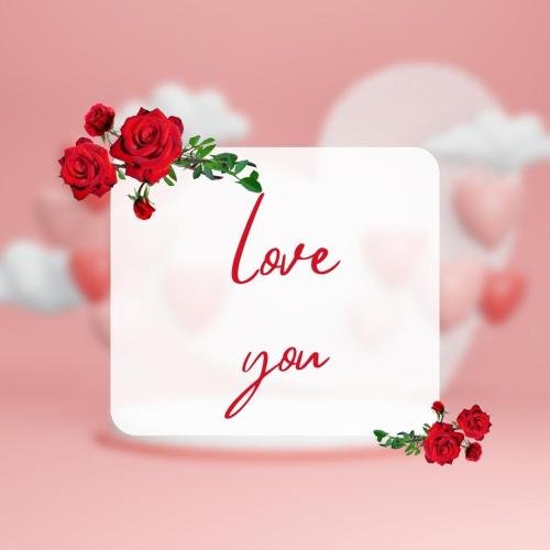 Rose on wish card, Love you.